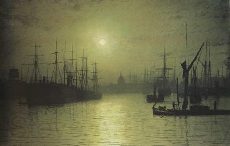 Atkinson Grimshaw rNightfall down the Thames (nn03) Norge oil painting art